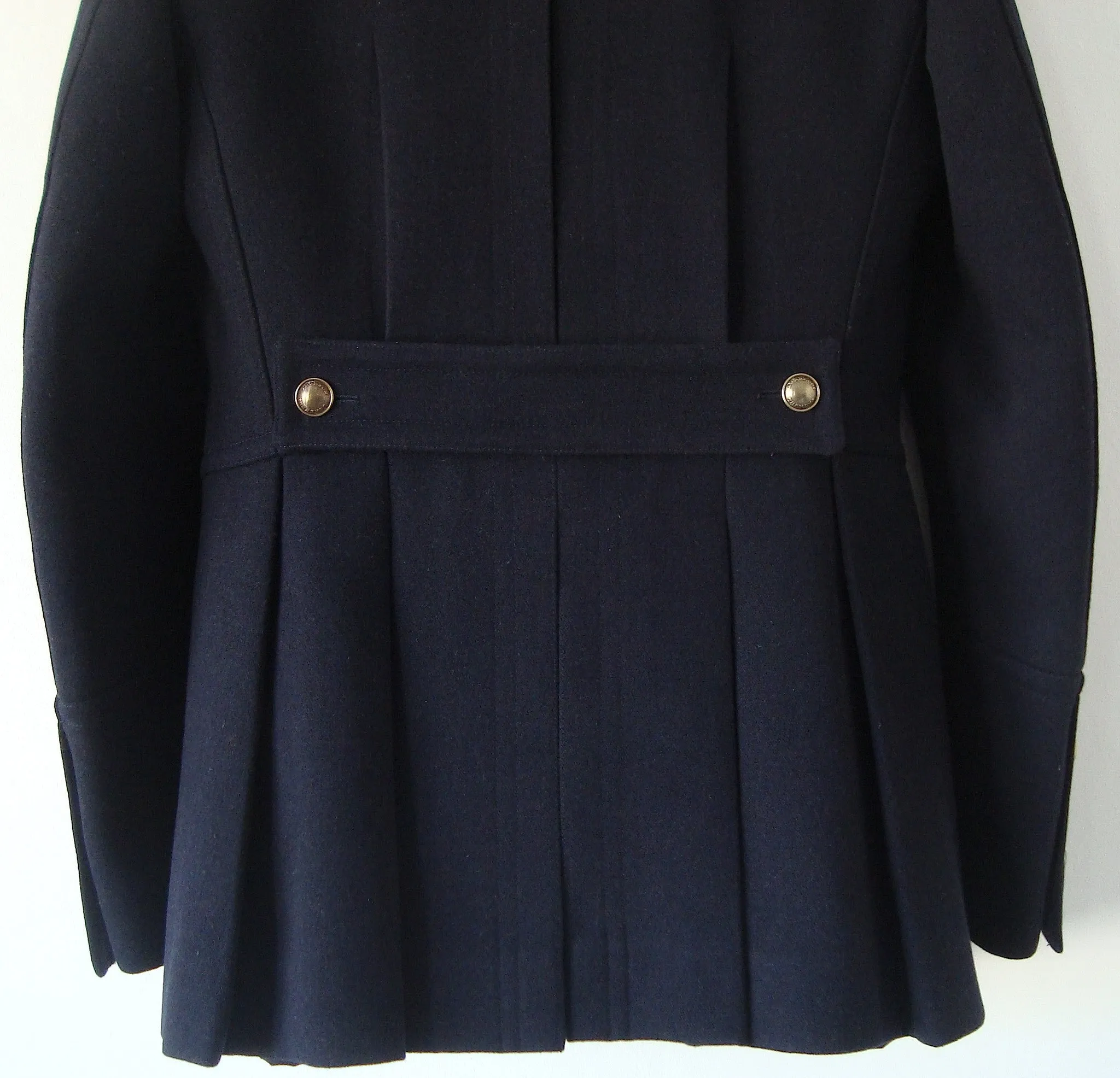 2010 Wool Felt Military Peacoat with Leather Trims