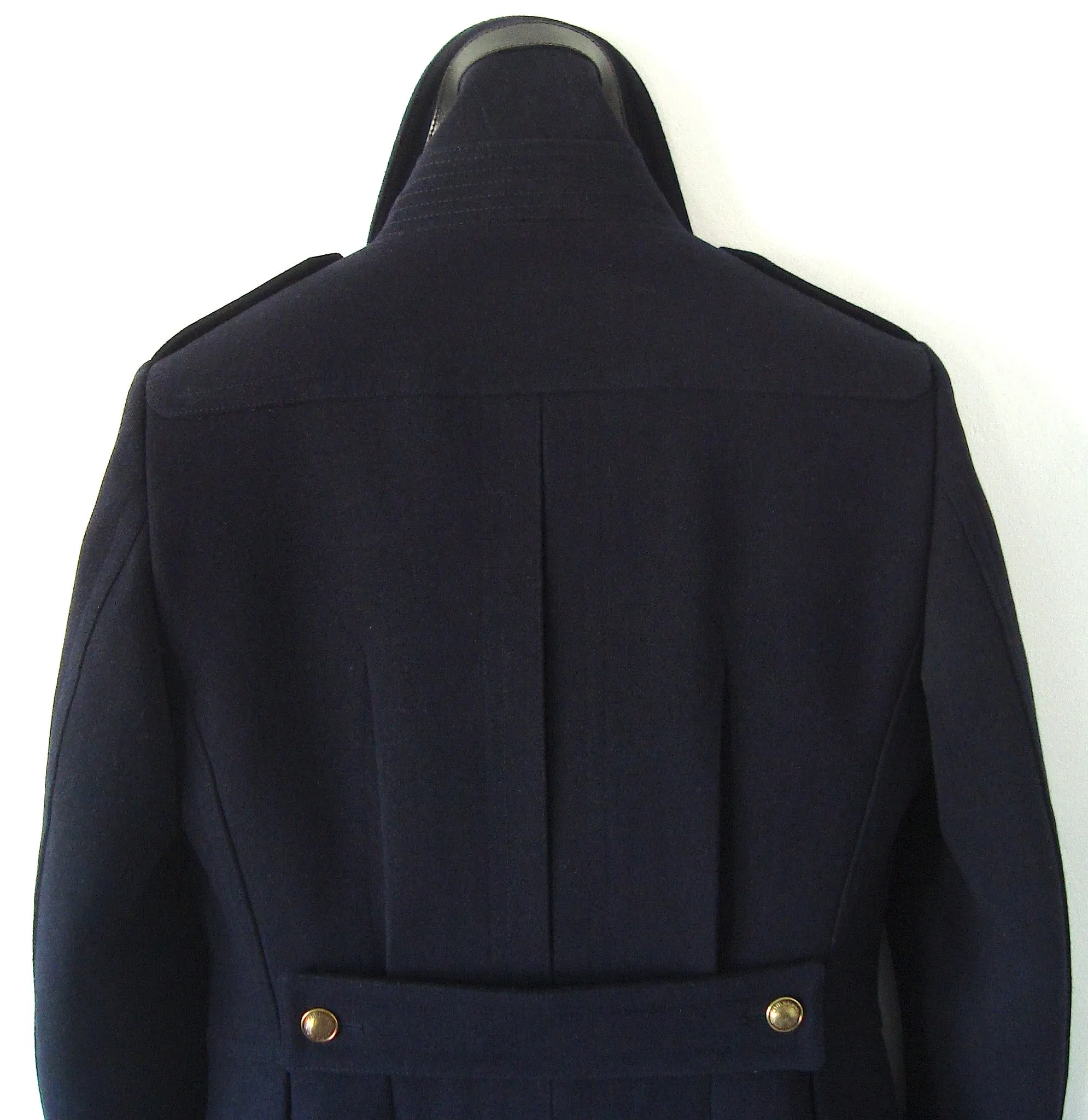 2010 Wool Felt Military Peacoat with Leather Trims