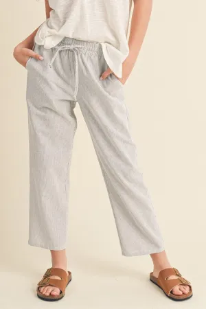 Aemi   Co Karina Striped Drawstring Linen Pants