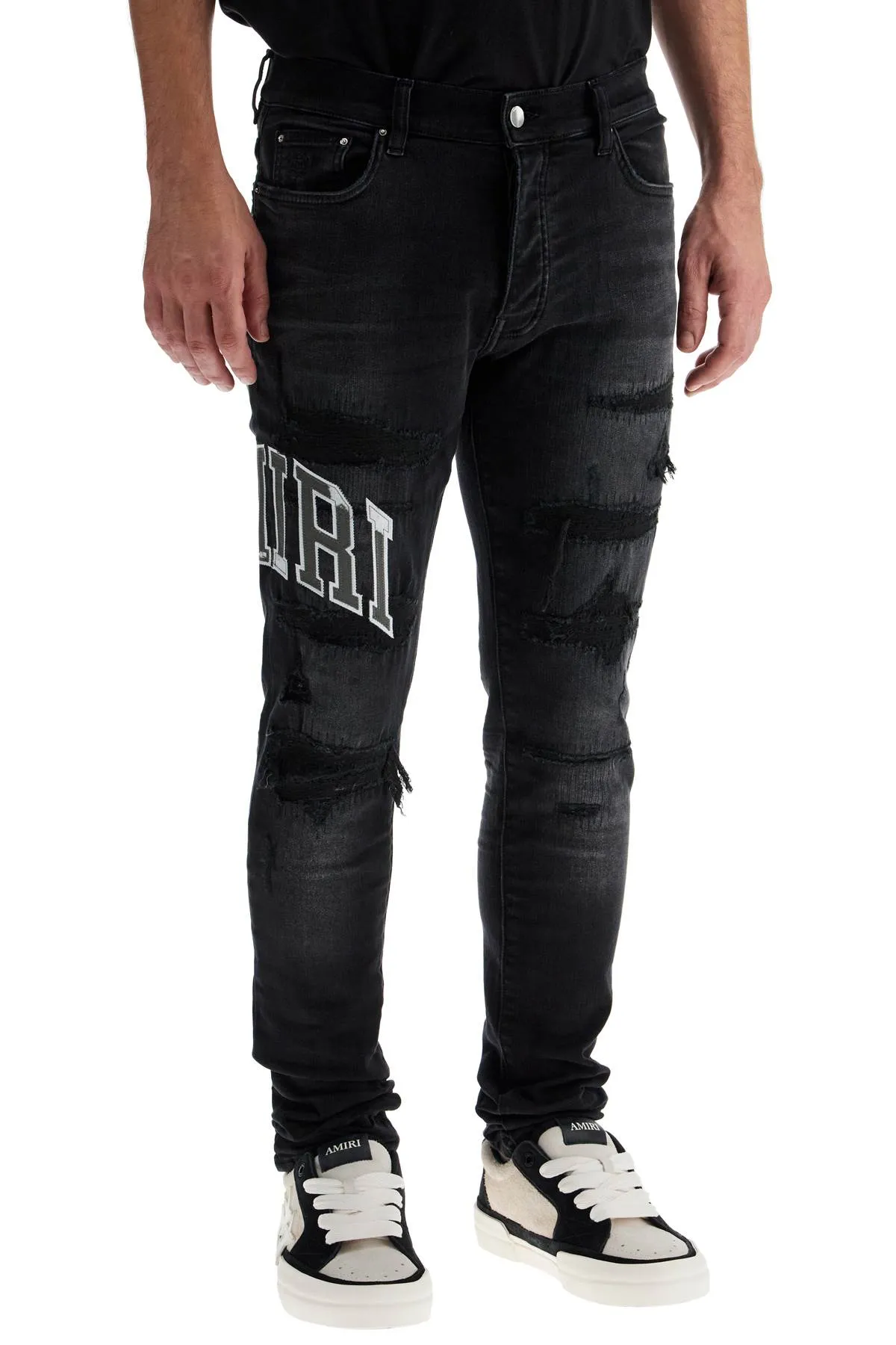 Amiri Skinny Jeans With Varsity Logo