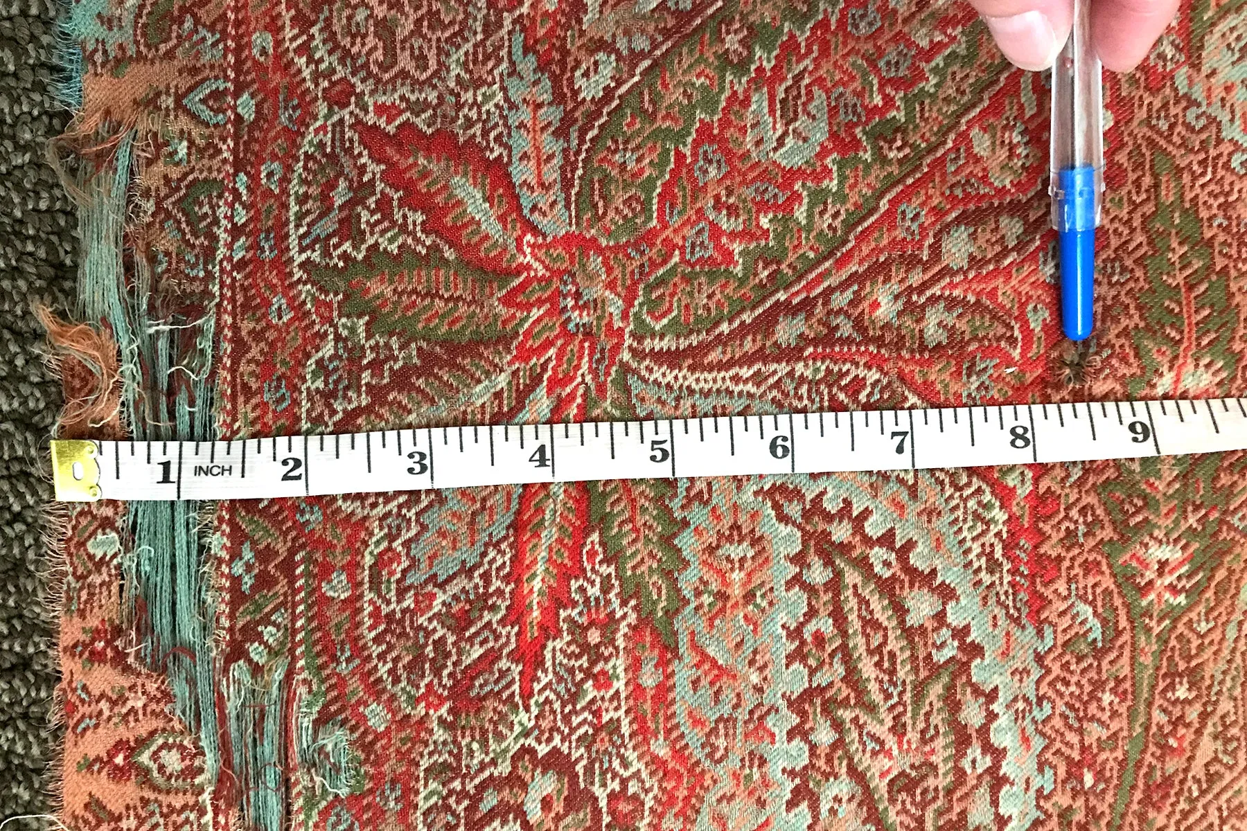 Antique Victorian Woven Paisley Shawl