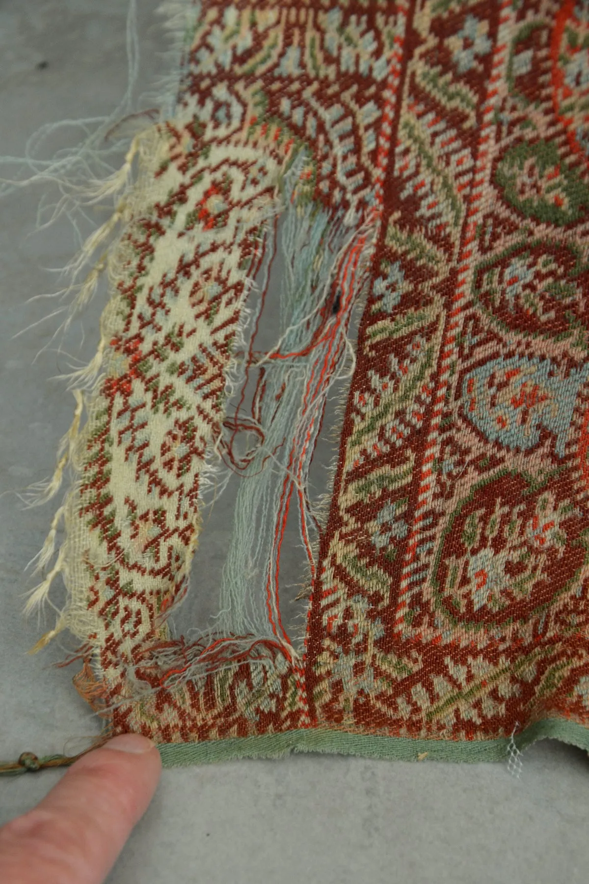 Antique Victorian Woven Paisley Shawl