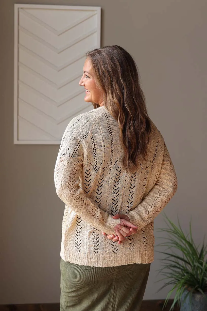 Apricot Open Front Cardigan