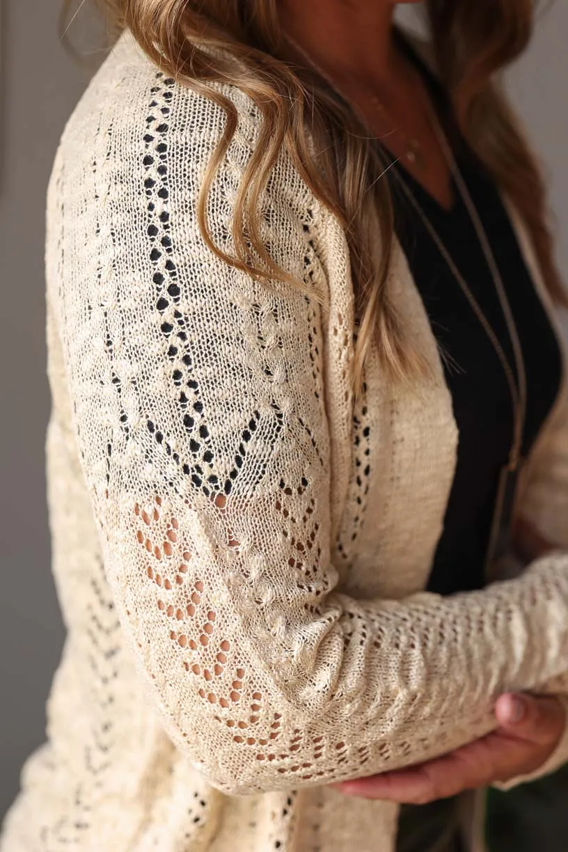 Apricot Open Front Cardigan