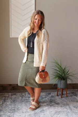 Apricot Open Front Cardigan