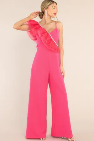 At Ease With You Hot Pink Jumpsuit