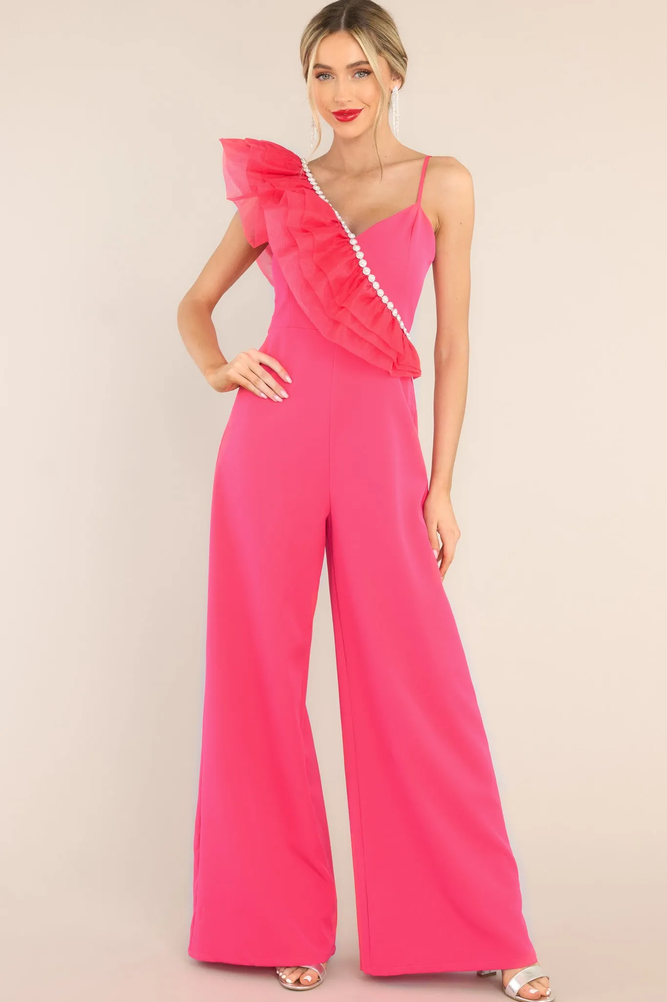 At Ease With You Hot Pink Jumpsuit