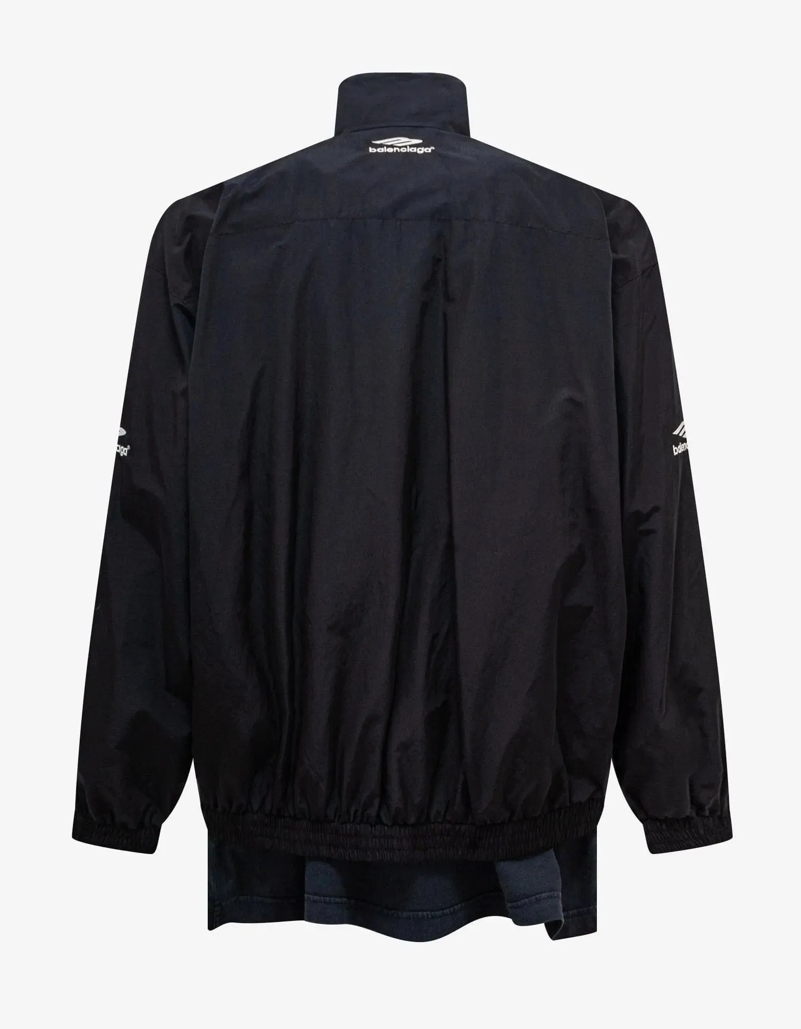 Stylish Balenciaga Black Patched Tracksuit Jacket with Distinctive Design