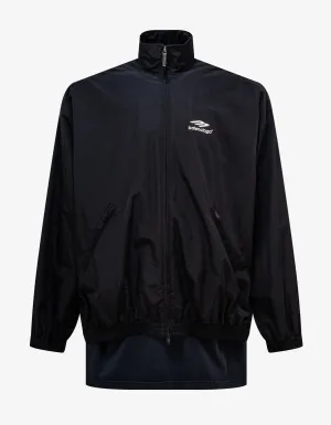 Stylish Balenciaga Black Patched Tracksuit Jacket with Distinctive Design