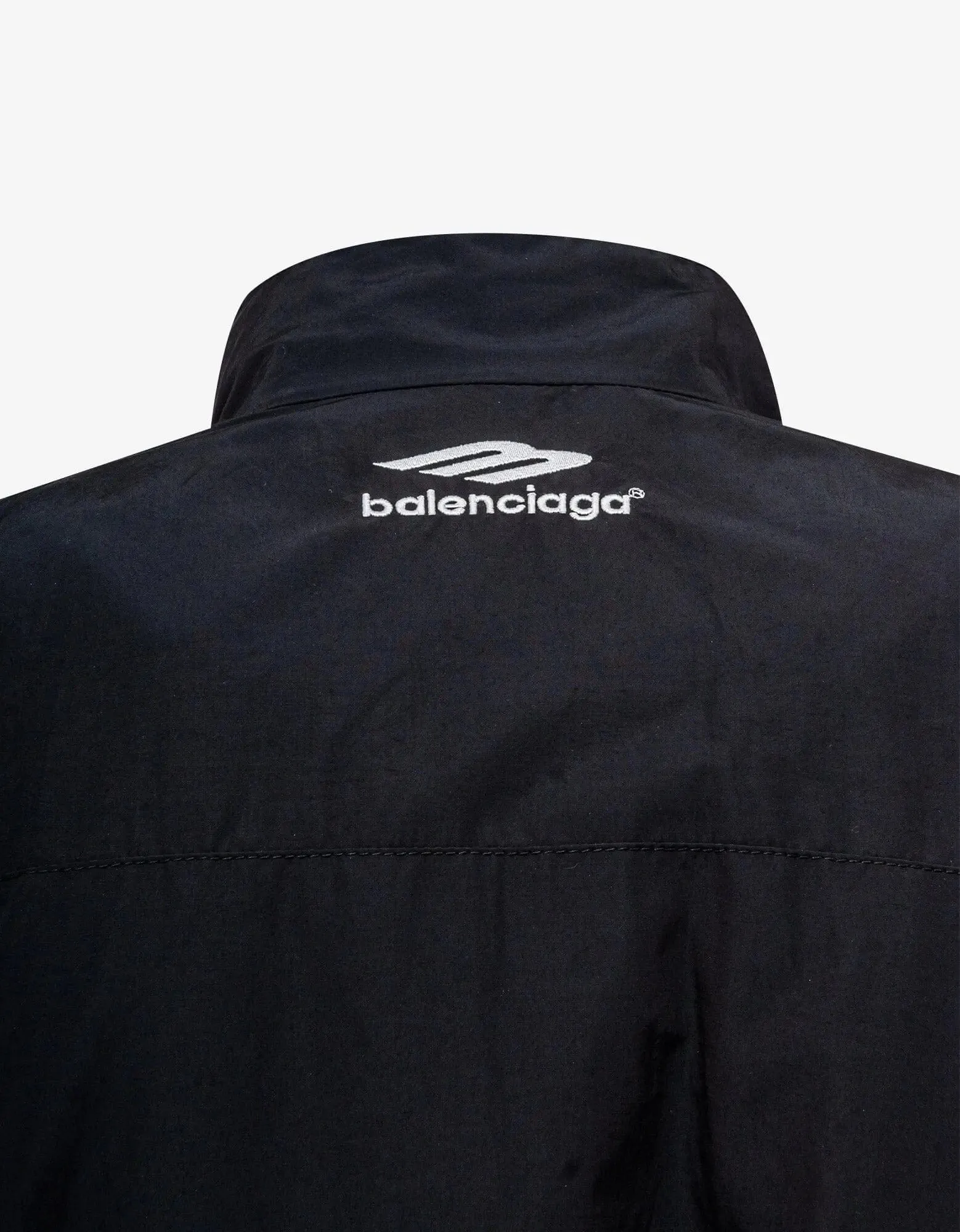 Stylish Balenciaga Black Patched Tracksuit Jacket with Distinctive Design