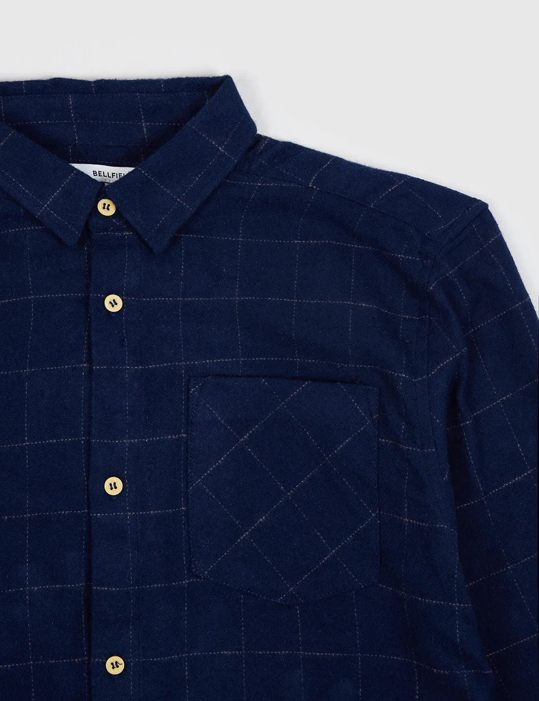 Bellfield Sakai Checked Shirt - Navy