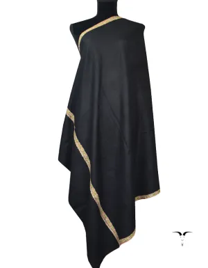 Black Pashmina Shawl With Sozni Work 5504