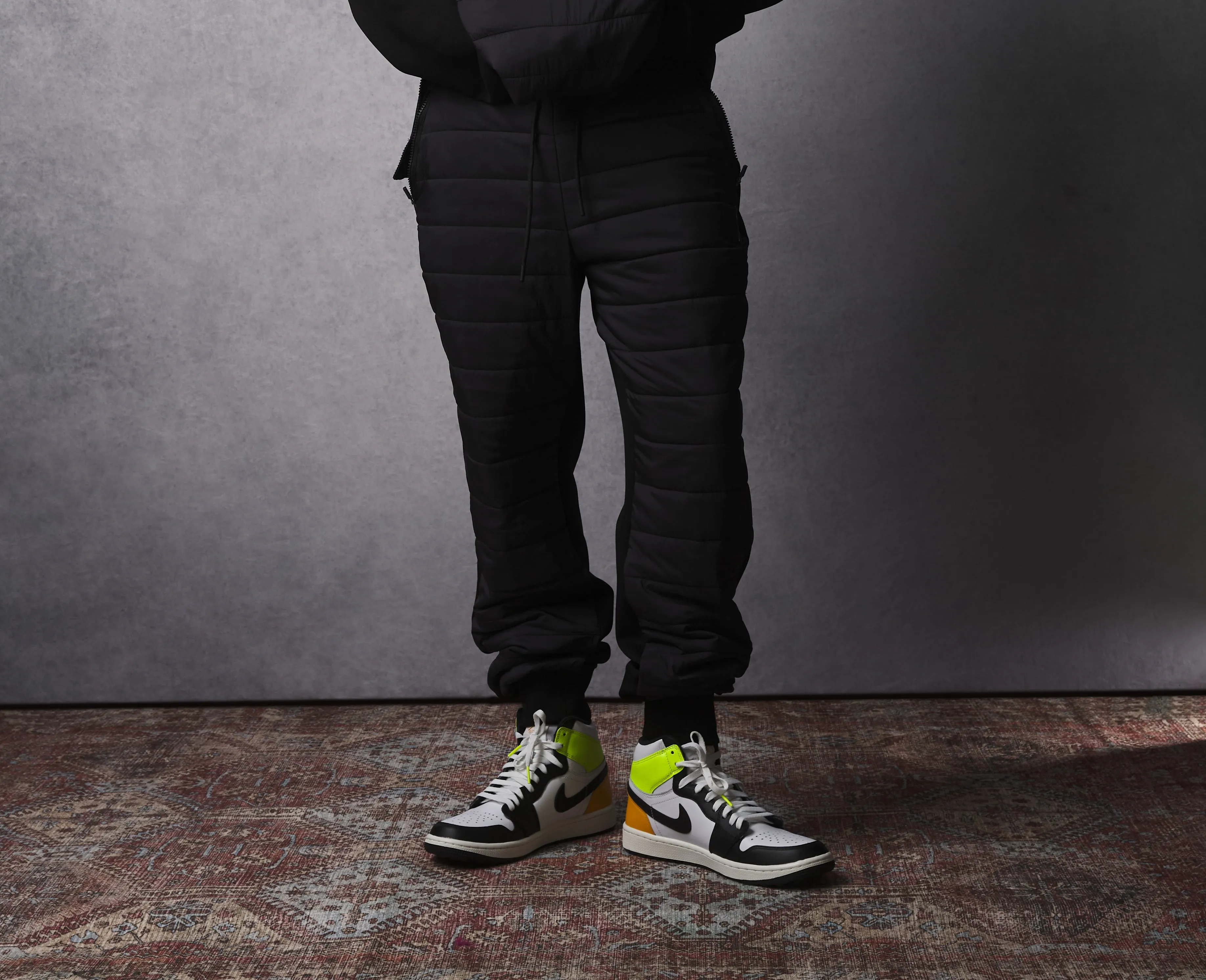 Black Puffer Swingman Suit Jogger