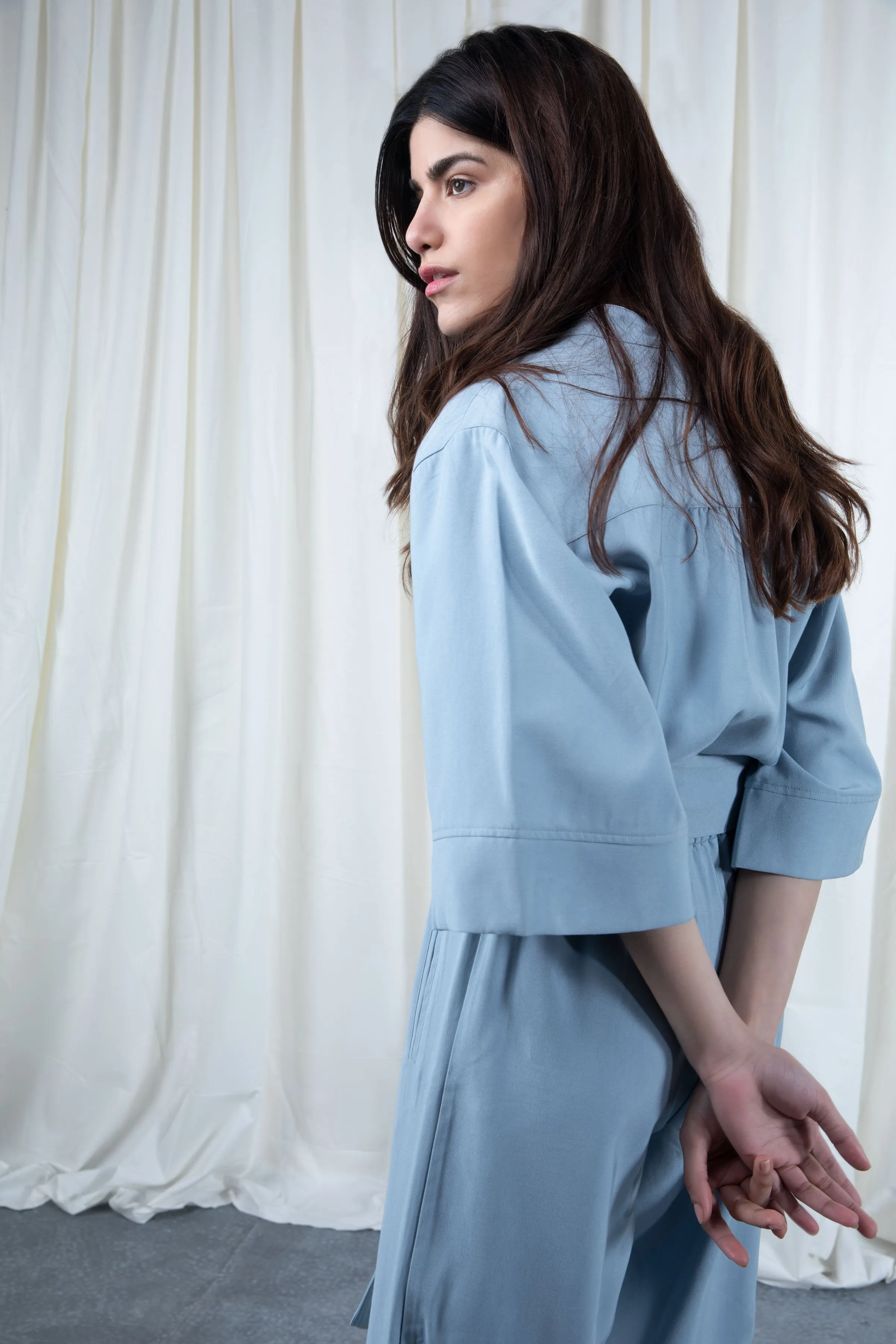 Blue Pocketed  Jumpsuit