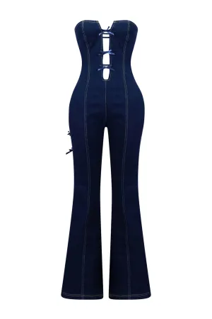 Bobbie Cut Out Tube Flare Jumpsuit