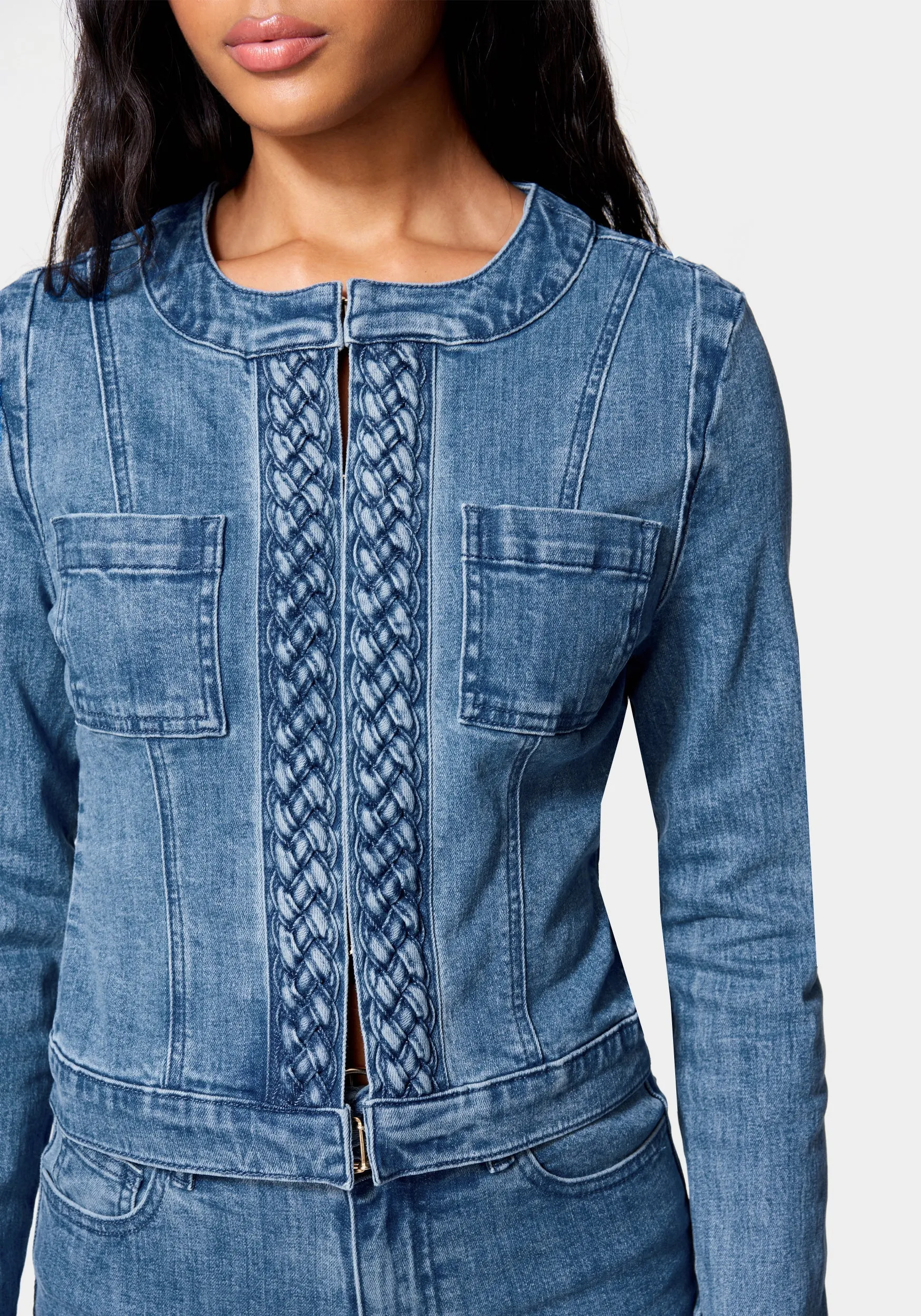 Braided Trim Denim Jacket