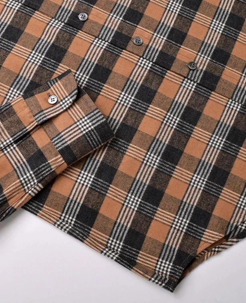 Camel Check Flannel Shirt