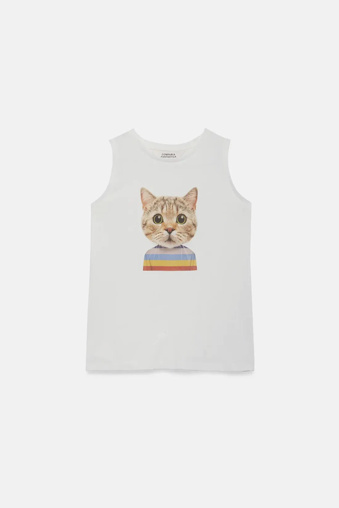 Cat Print Sleeveless Tank