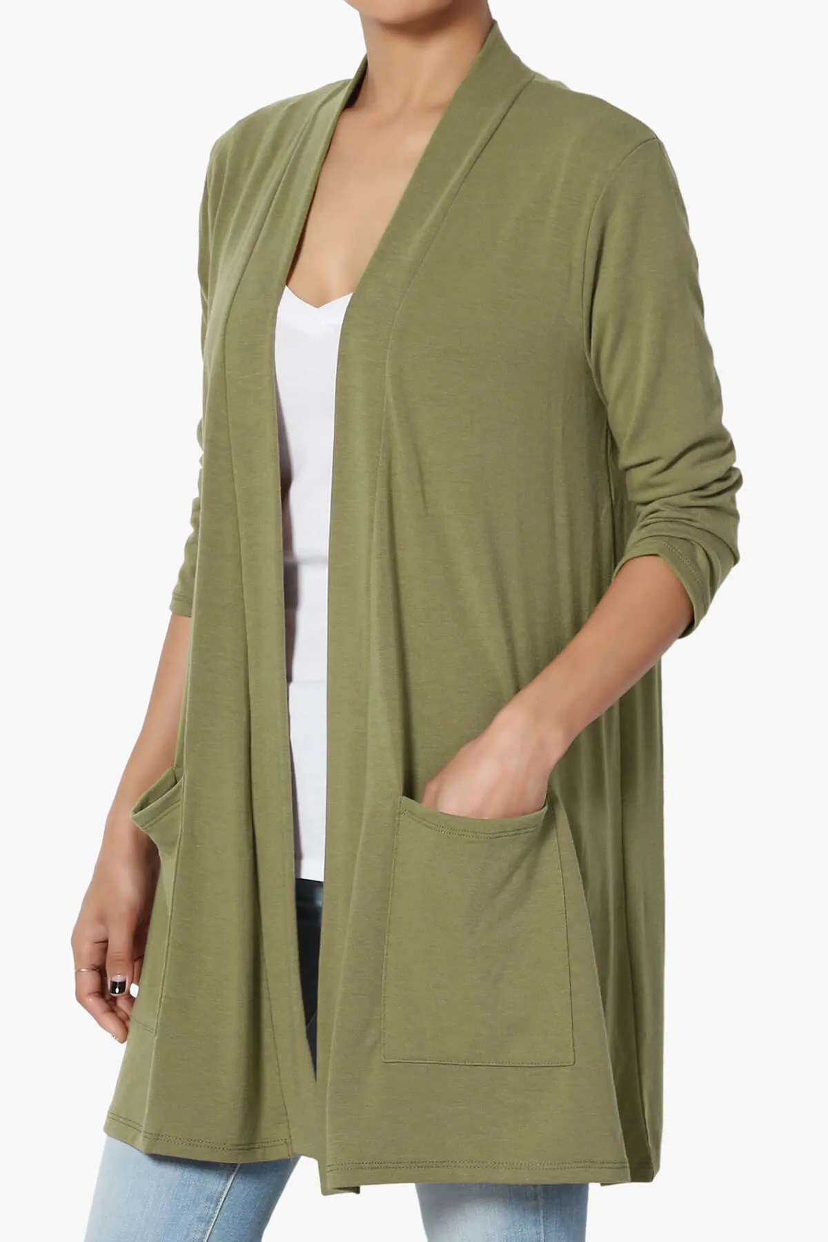 Daday Slouchy Pocket 3/4 Sleeve Cardigan