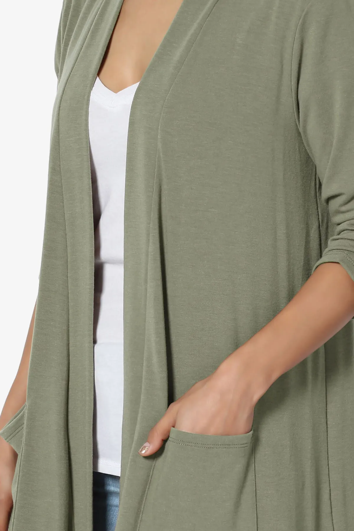 Daday Slouchy Pocket 3/4 Sleeve Cardigan