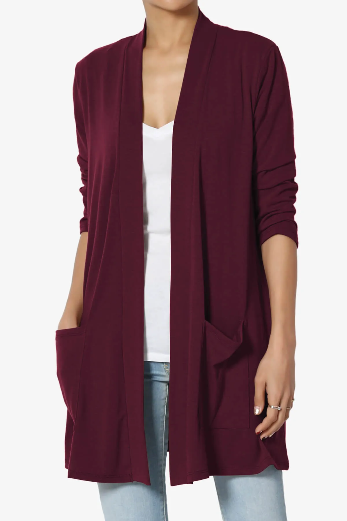 Daday Slouchy Pocket 3/4 Sleeve Cardigan