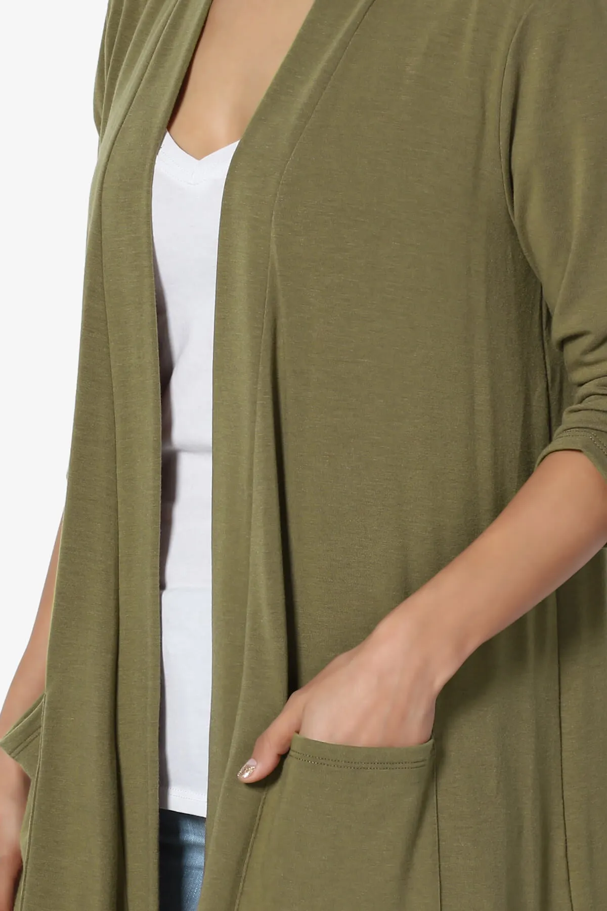 Daday Slouchy Pocket 3/4 Sleeve Cardigan