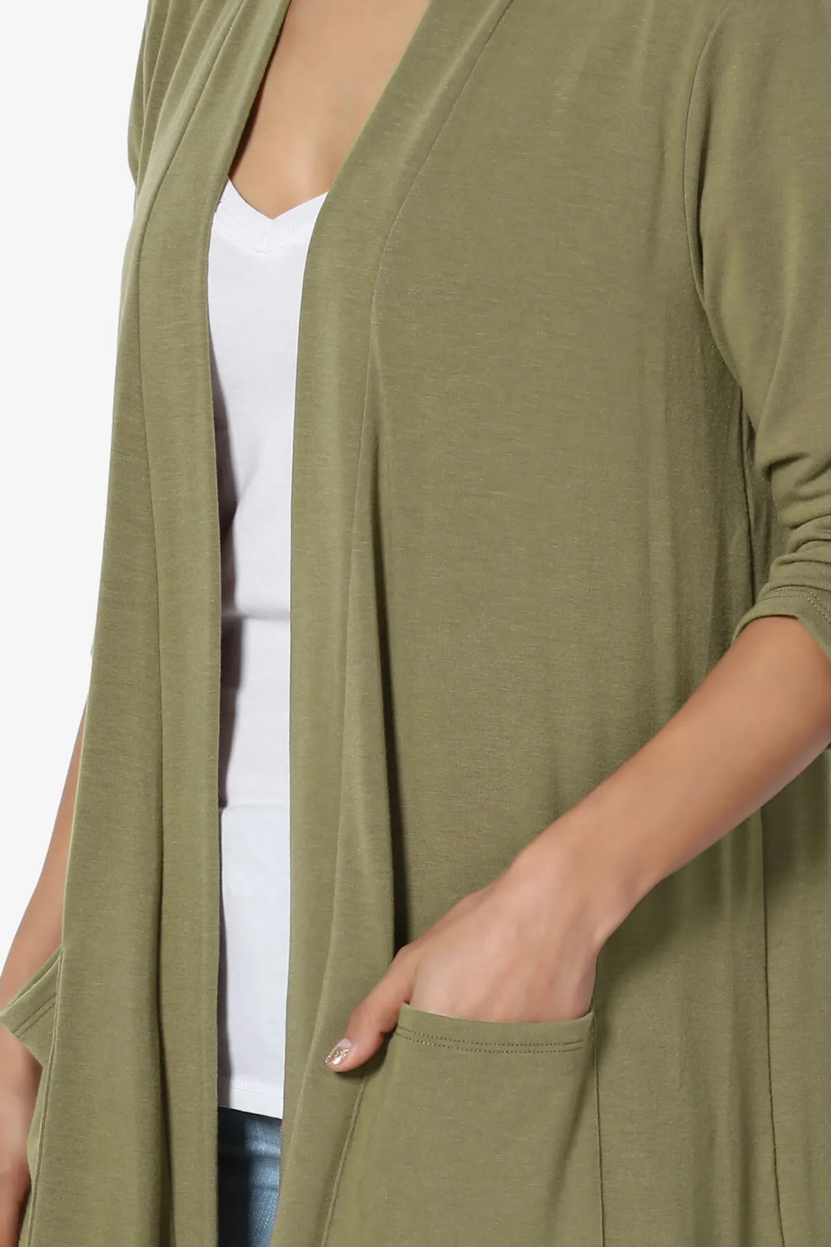 Daday Slouchy Pocket 3/4 Sleeve Cardigan