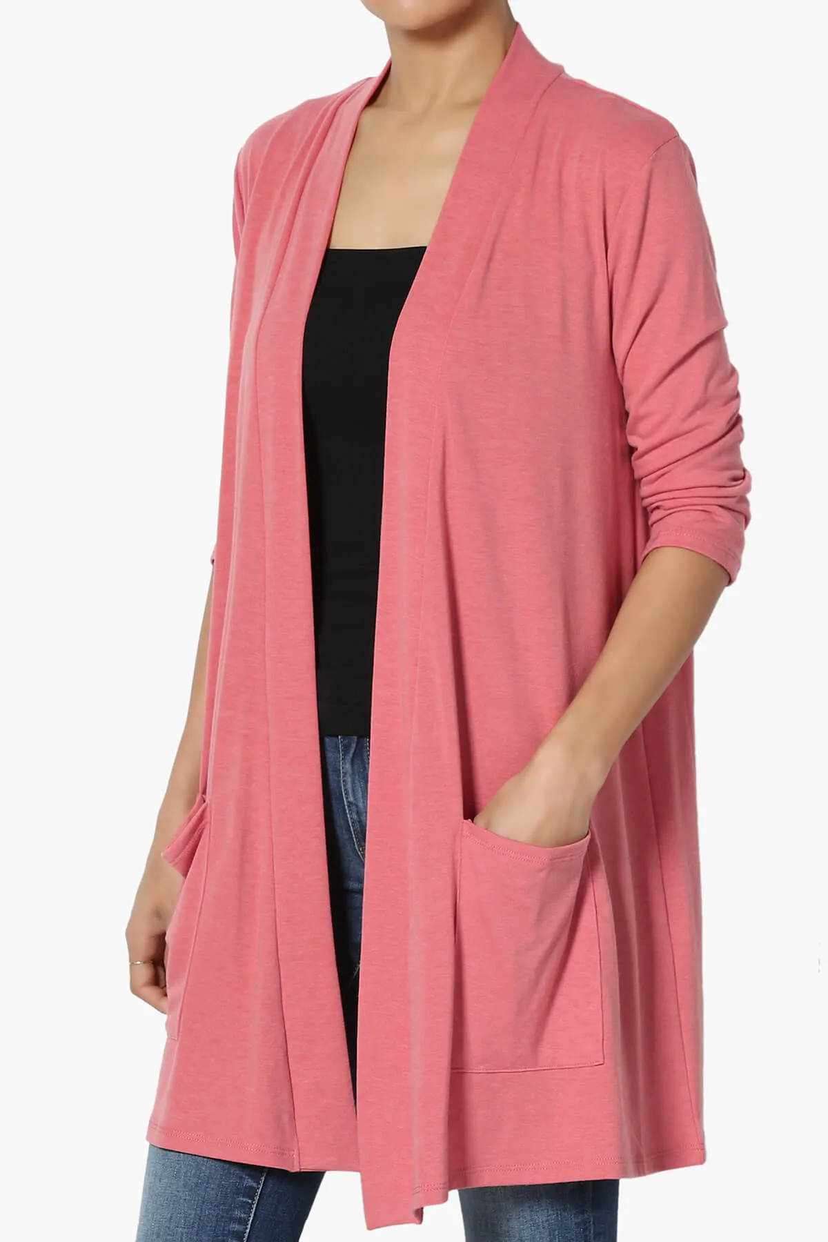 Daday Slouchy Pocket 3/4 Sleeve Cardigan