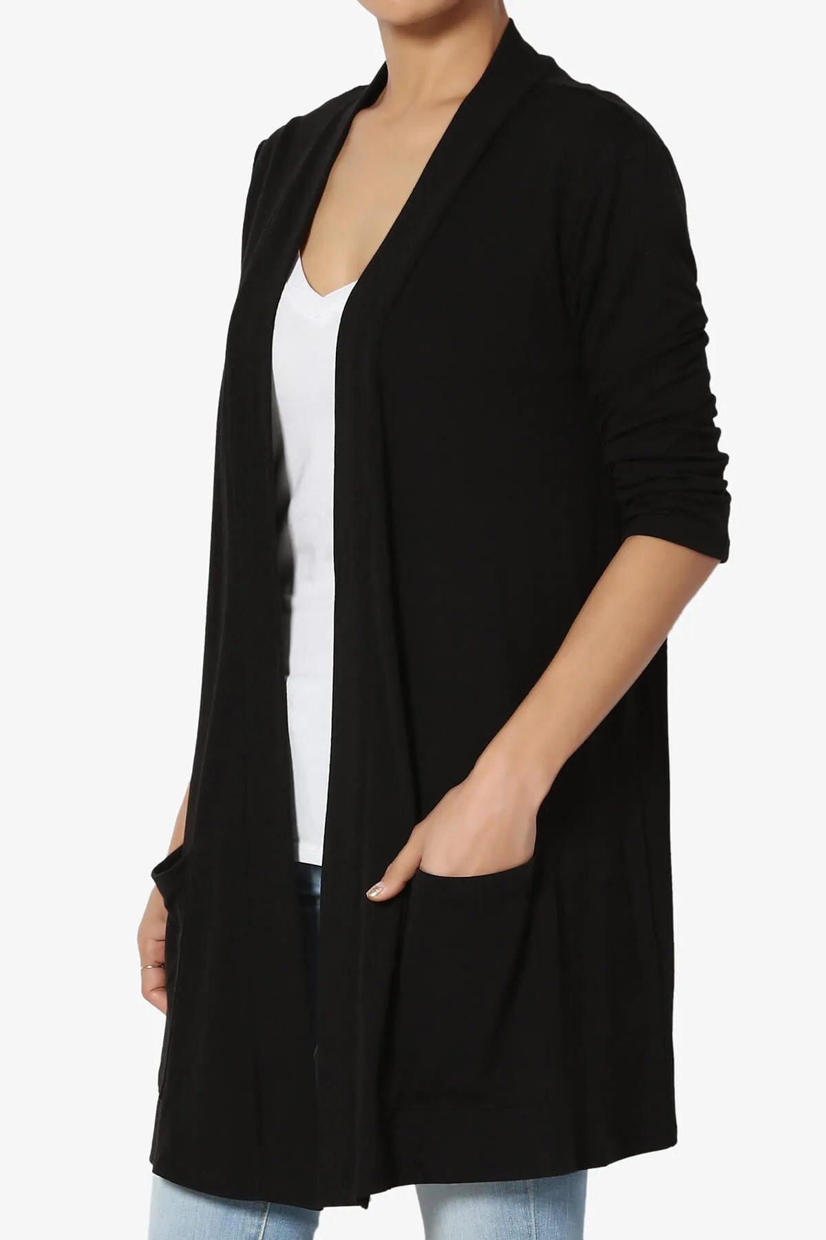 Daday Slouchy Pocket 3/4 Sleeve Cardigan