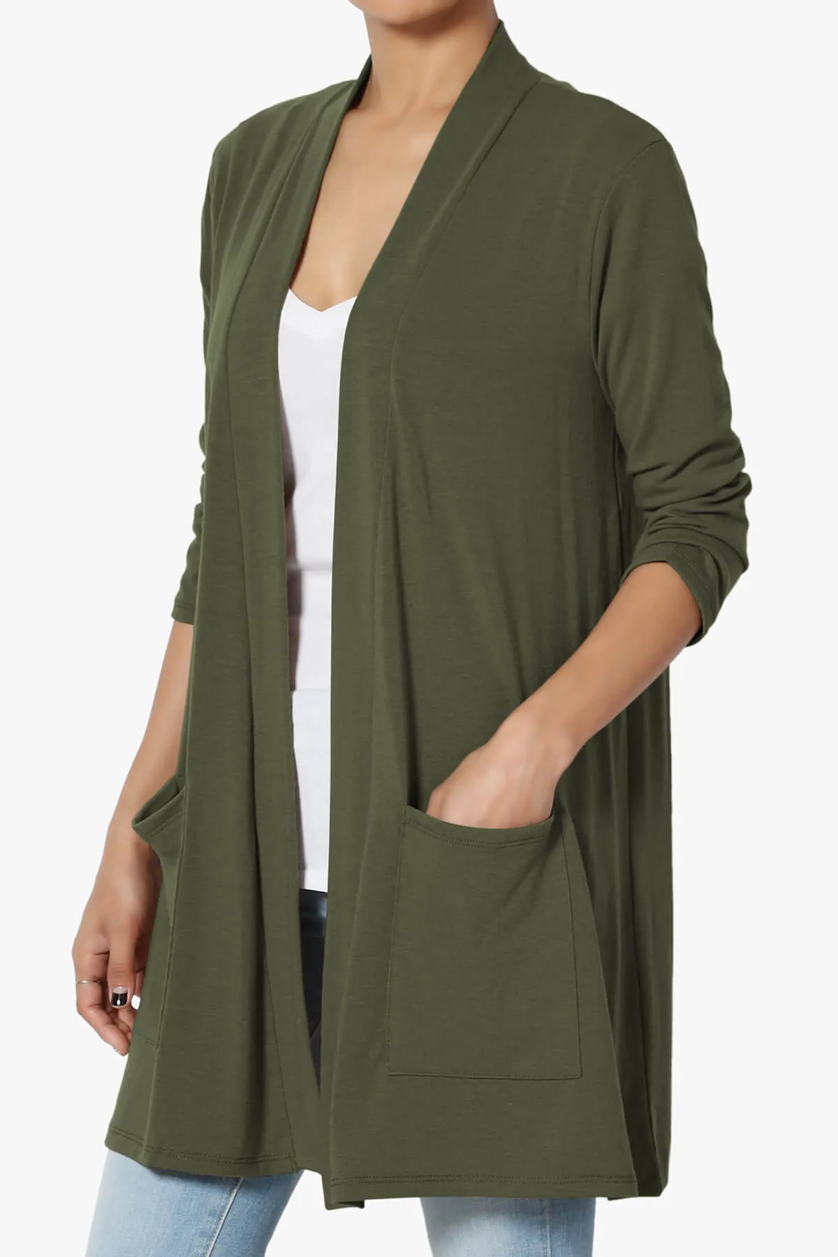 Daday Slouchy Pocket 3/4 Sleeve Cardigan