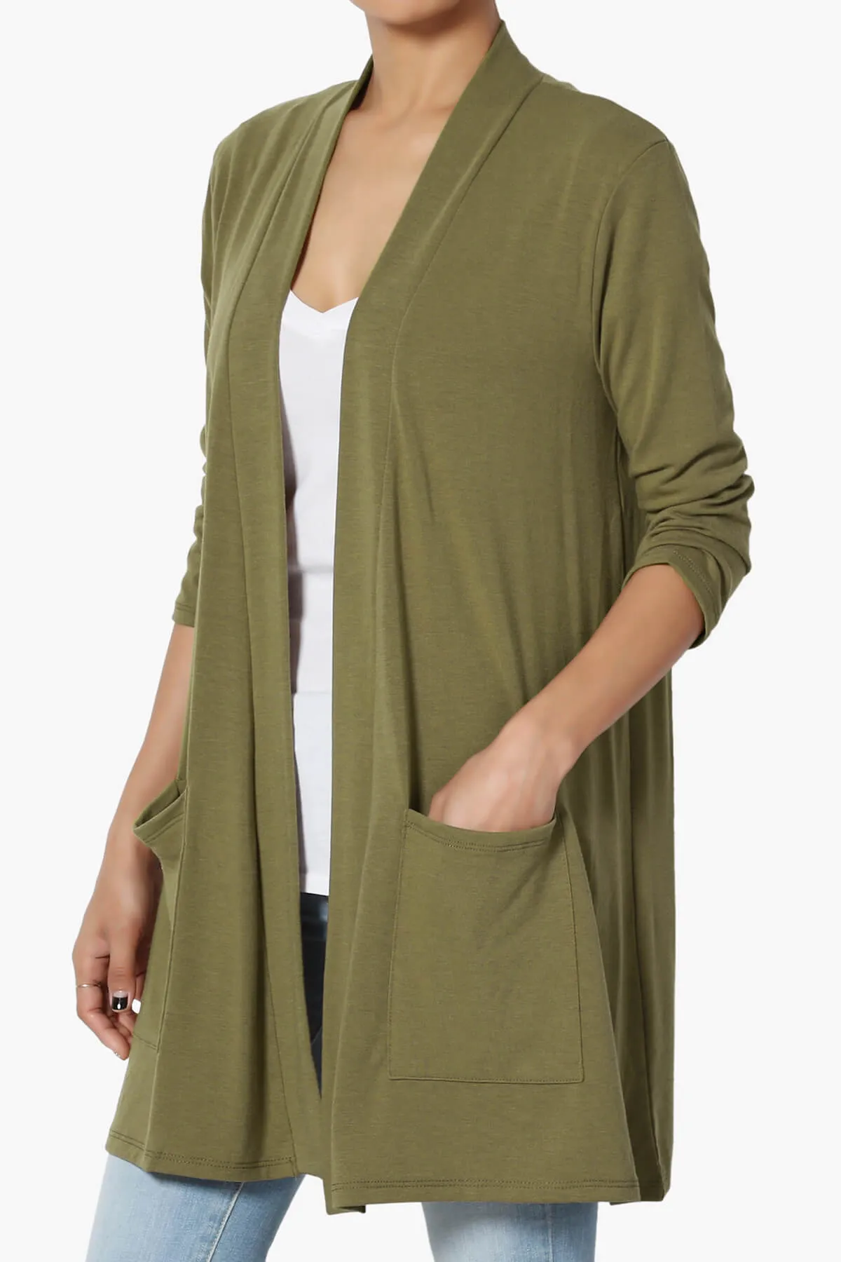 Daday Slouchy Pocket 3/4 Sleeve Cardigan