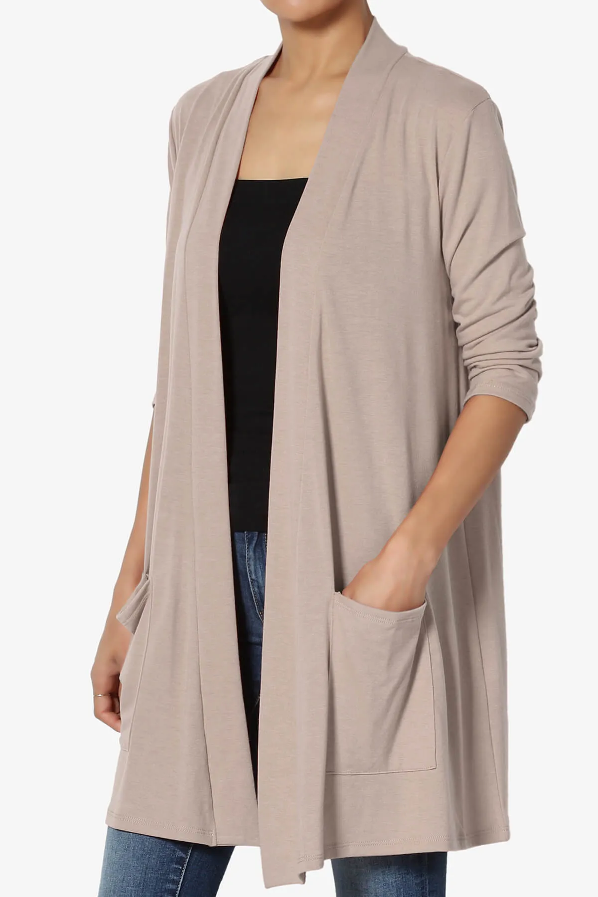 Daday Slouchy Pocket 3/4 Sleeve Cardigan