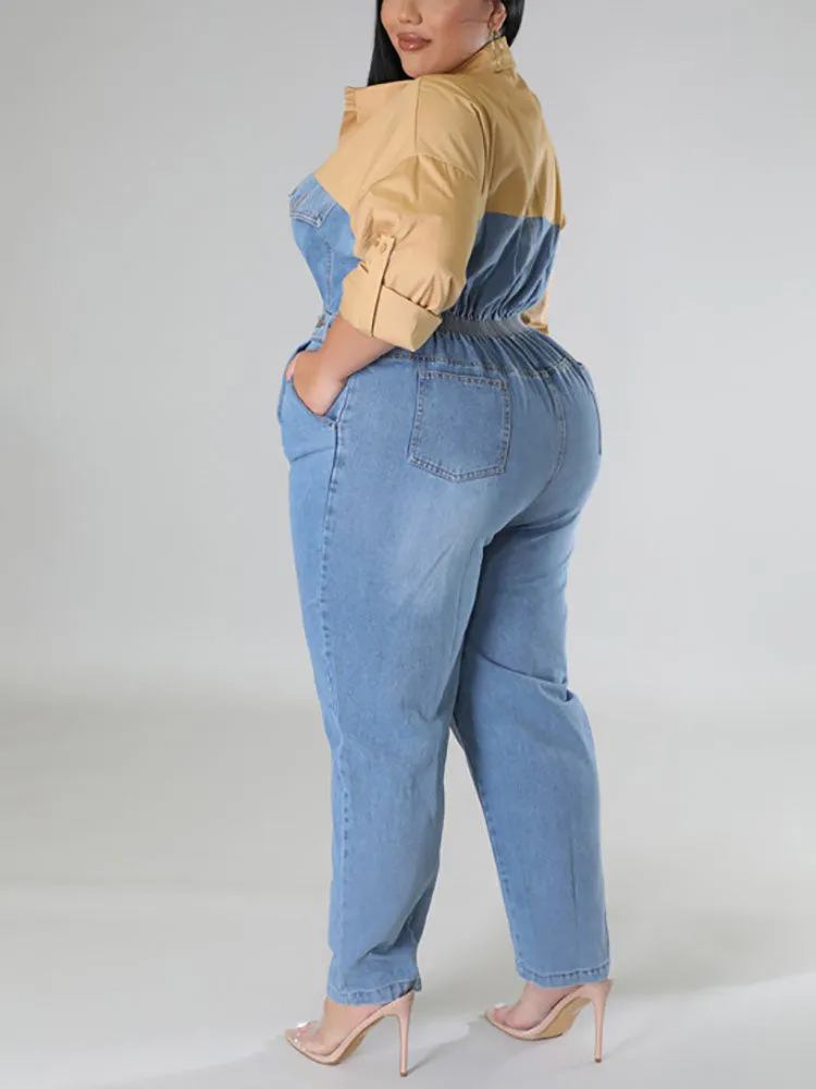 Denim Charming Mesh Jeans