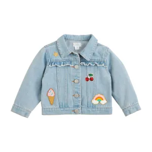 Denim Ruffle Patch Jacket BY MUD PIE