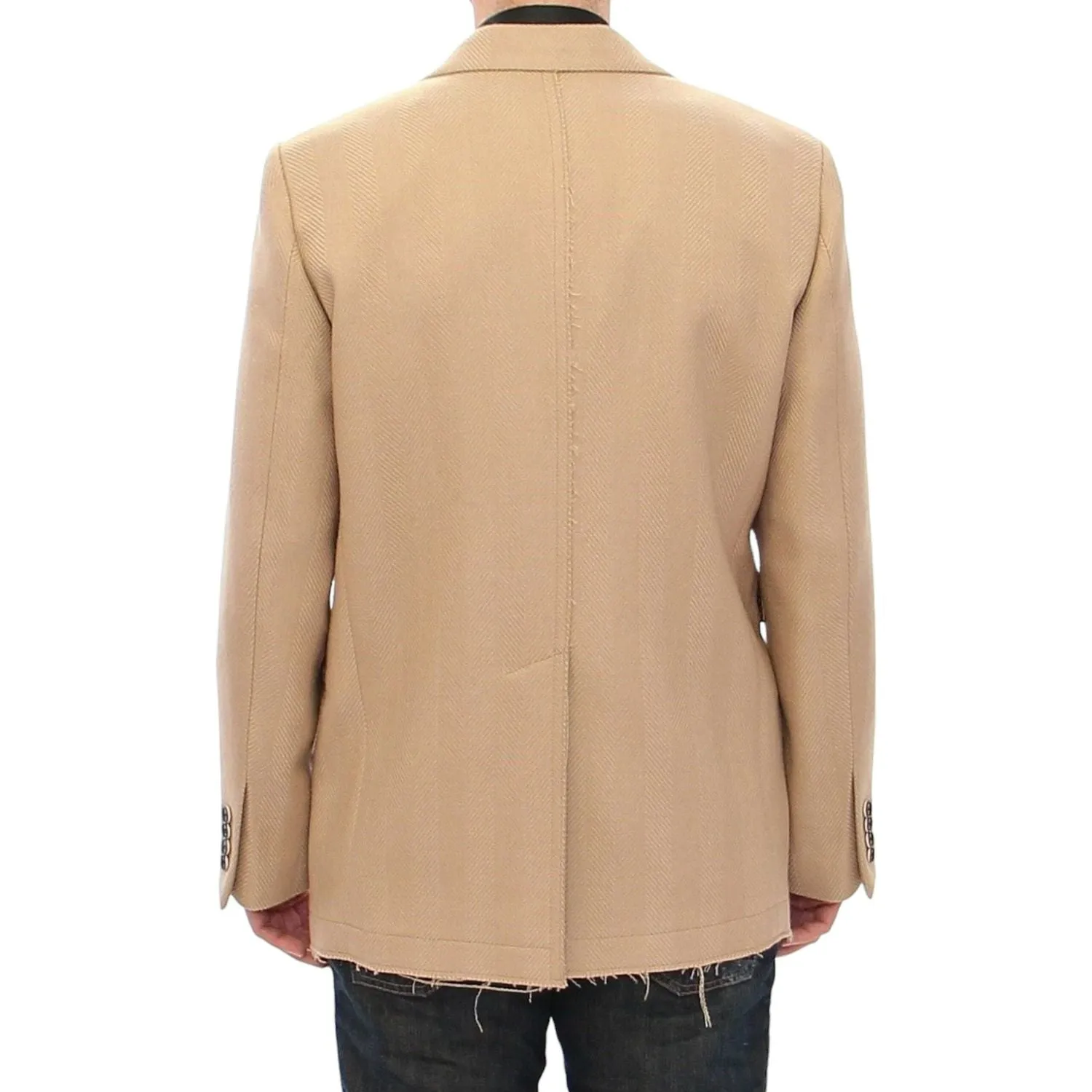 Dolce & Gabbana Elegant Beige Formal Wool Coat