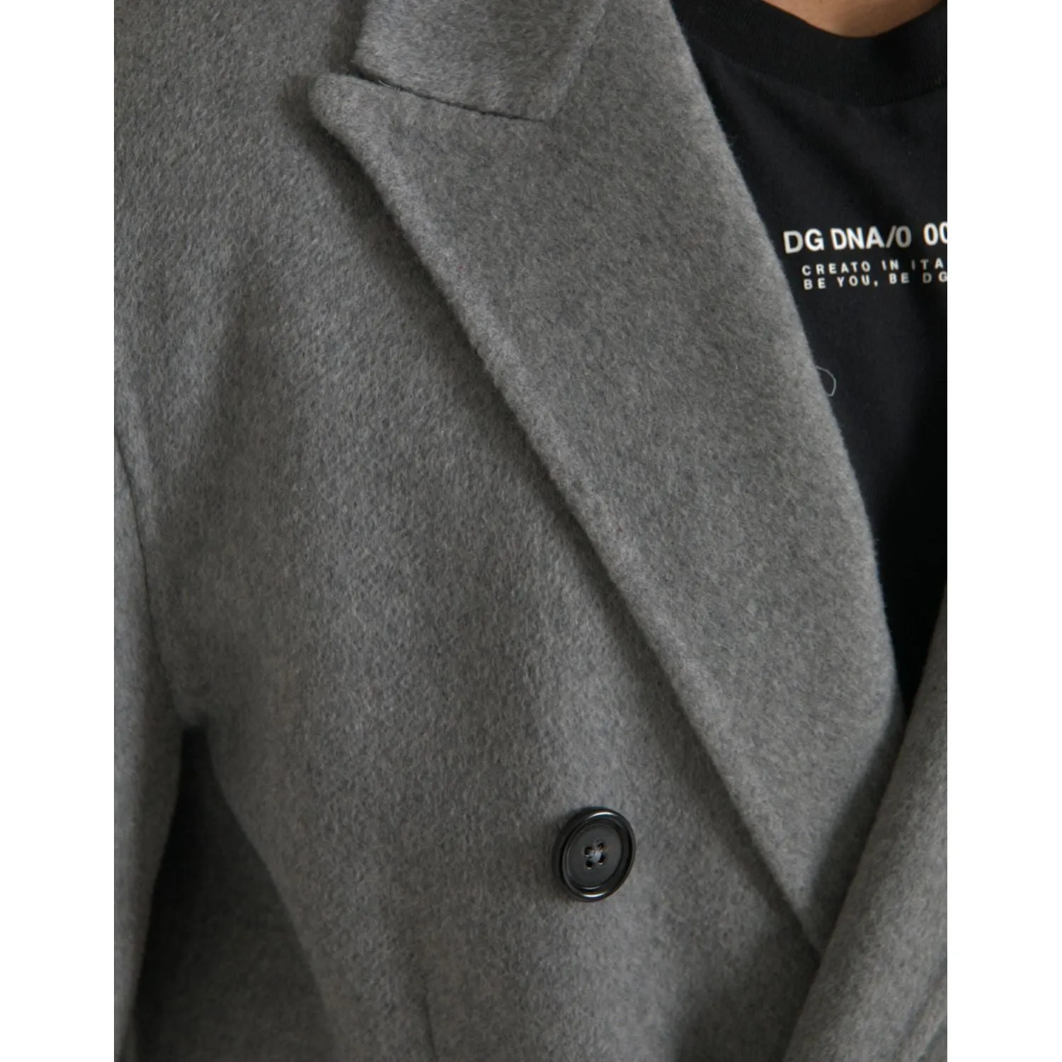 Dolce & Gabbana Gray Double Trench Coat Cashmere Jacket