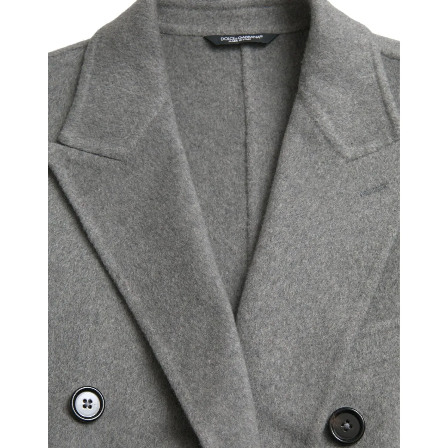 Dolce & Gabbana Gray Double Trench Coat Cashmere Jacket