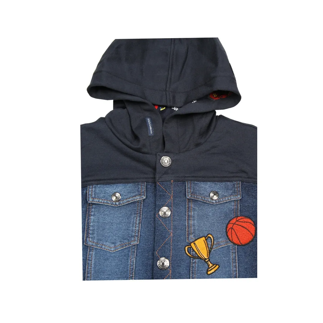 Dolce & Gabbana Kids Sports Denim Hooded Jacket