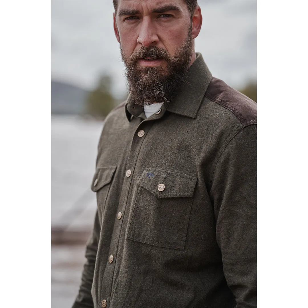 Dunvegan Heavyweight Flannel Shirt - Loden by Hoggs of Fife