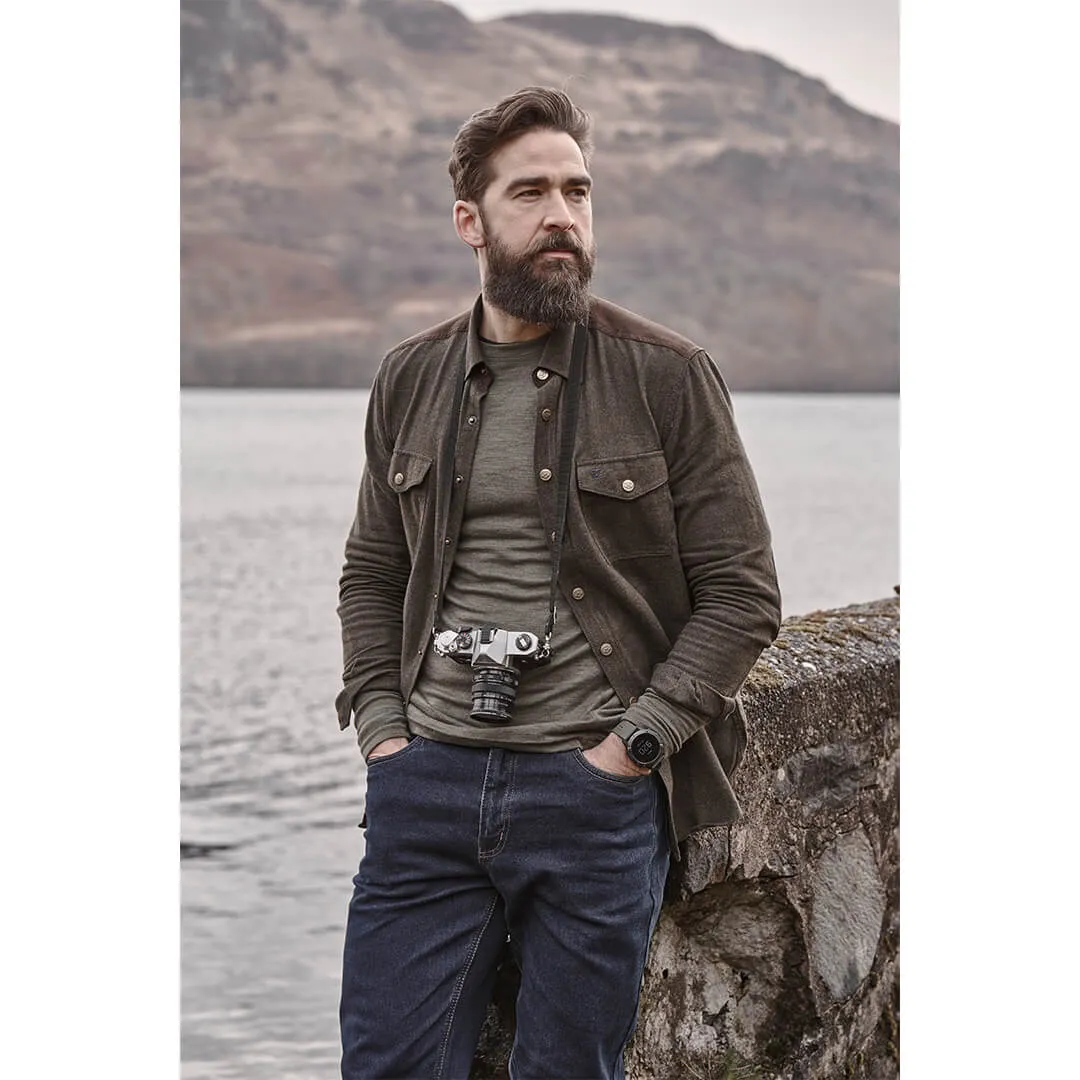 Dunvegan Heavyweight Flannel Shirt - Loden by Hoggs of Fife