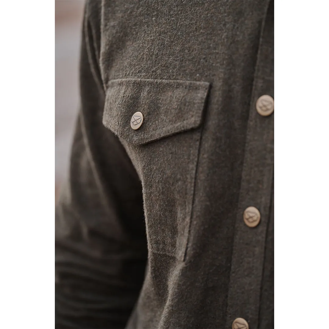 Dunvegan Heavyweight Flannel Shirt - Loden by Hoggs of Fife