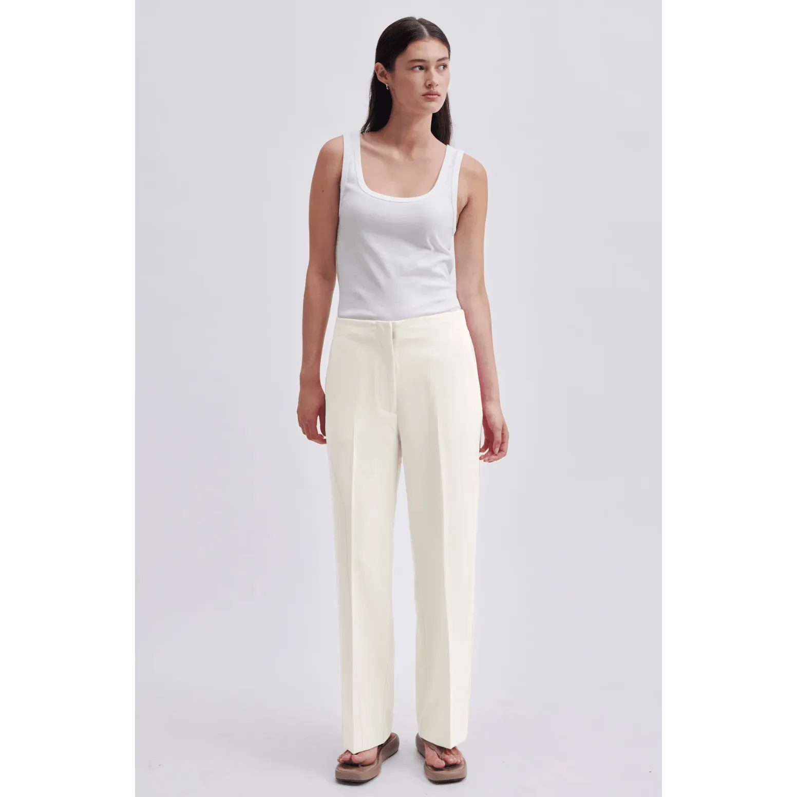 Evie Classic Pants Cream/French Oak