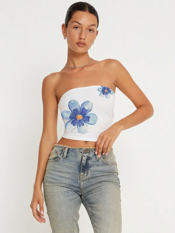 Fashion New Women's  Printed Tube Top Vest