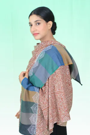 Gulrukh Sandstone Base Sozni Jamavar Pashmina Shawl