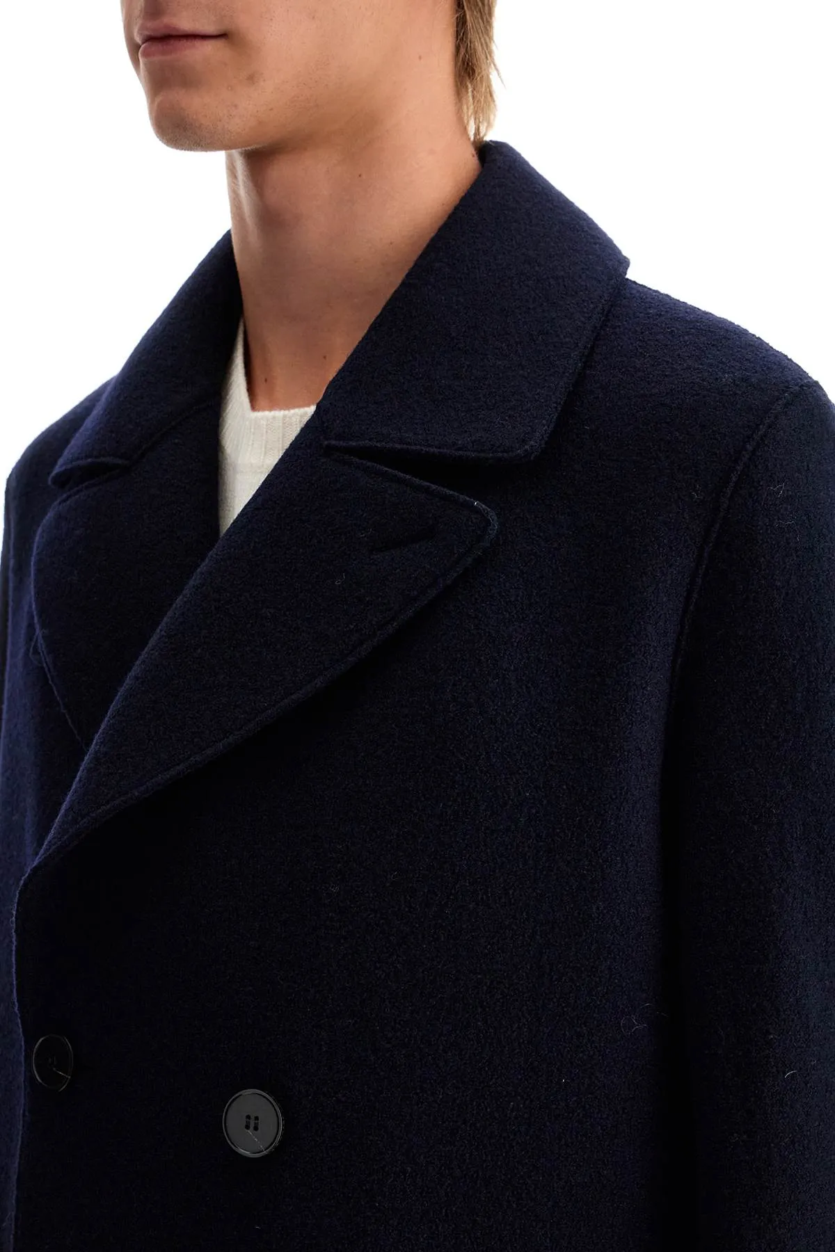 Harris Wharf London double-breasted wool coat in boiled