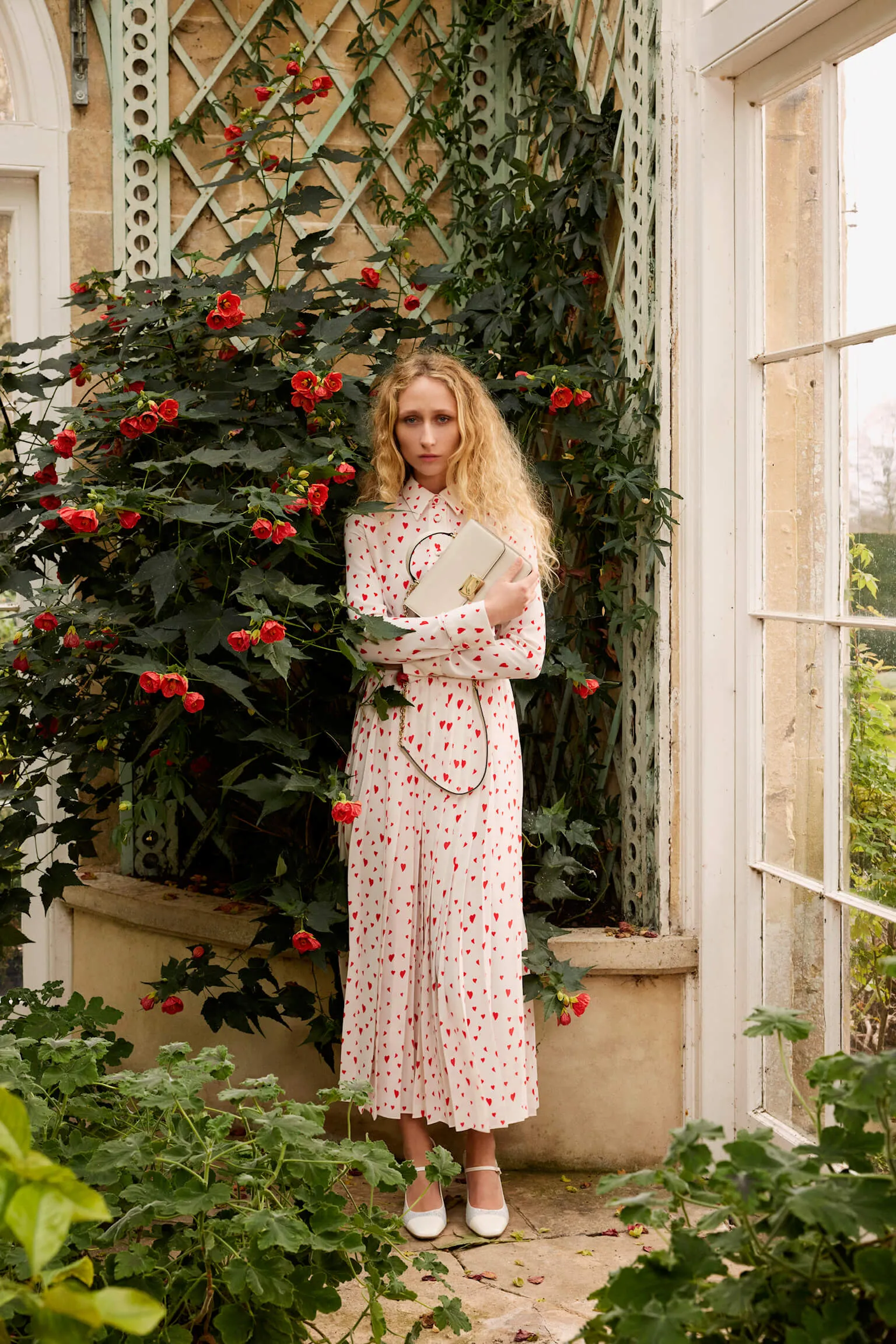 Heart Print Shirt Dress