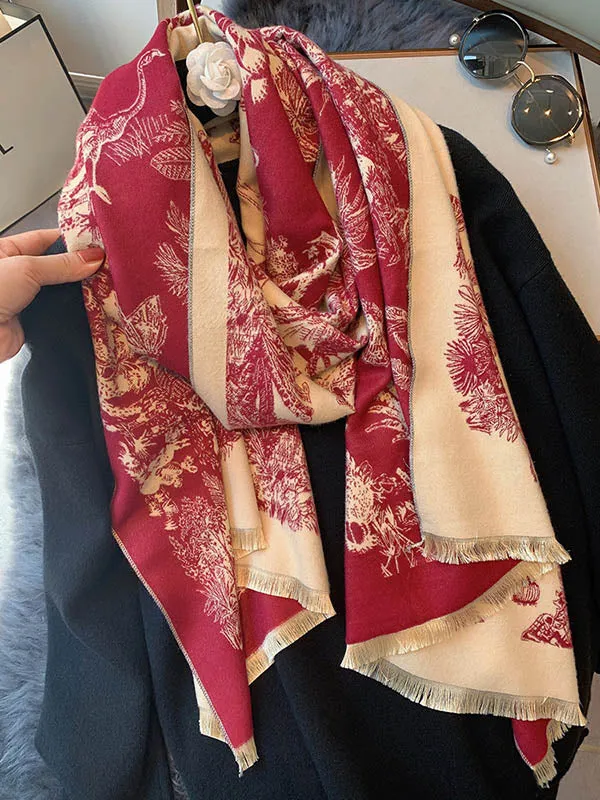 Imitation Cashmere Shawl Printed Warm Scarf