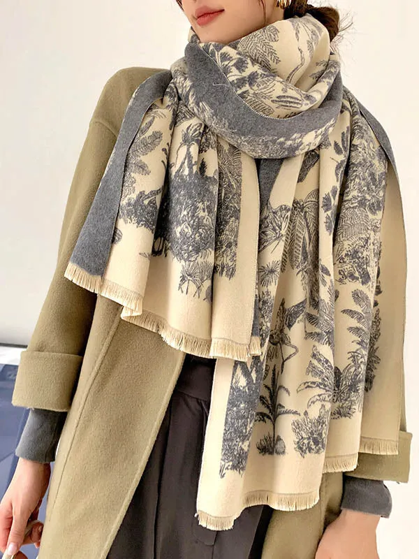 Imitation Cashmere Shawl Printed Warm Scarf