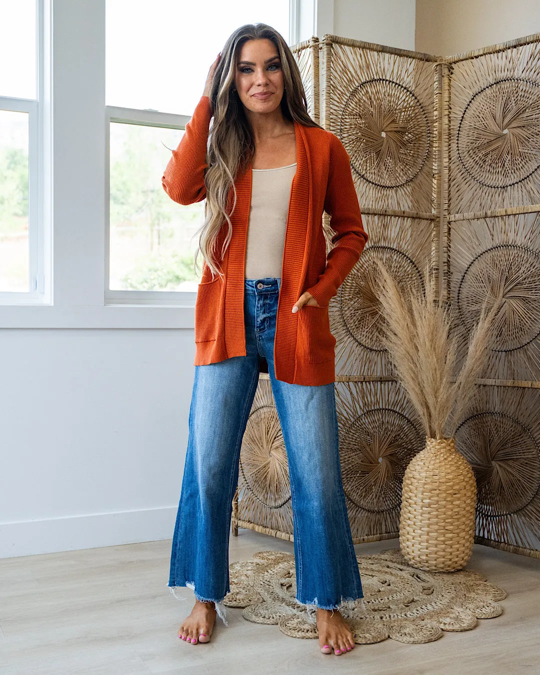 Iris Open Front Cardigan - Copper