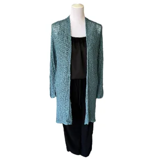 Jersey Long Cardigan - Teal Blue